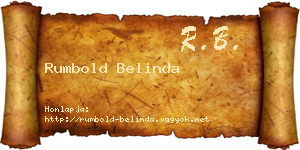 Rumbold Belinda névjegykártya